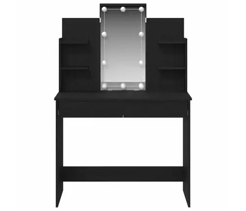 Grimes Galds Ar Led Gaismām Melnā Ozolkoka 96X40X142 Cm Vidaxl