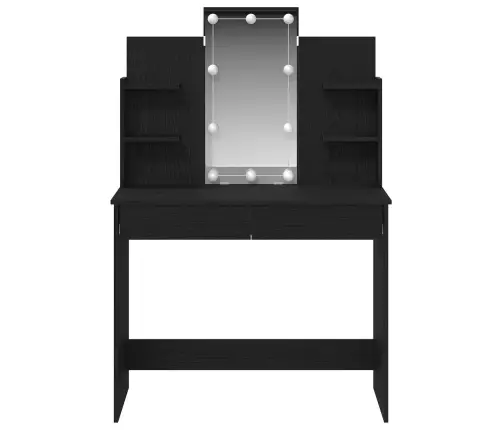 Grimes Galds Ar Led Gaismām Melnā Ozolkoka 96X40X142 Cm Vidaxl