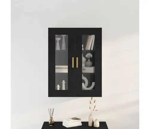 Melna Ozola Sienas Skapis - 69.5X34X90 Cm Vidaxl