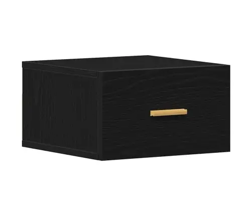 Sienas Uzstādāms Gultas Naktsgaldiņš Melni Ozolkoka 35X35X20 Cm Vidaxl