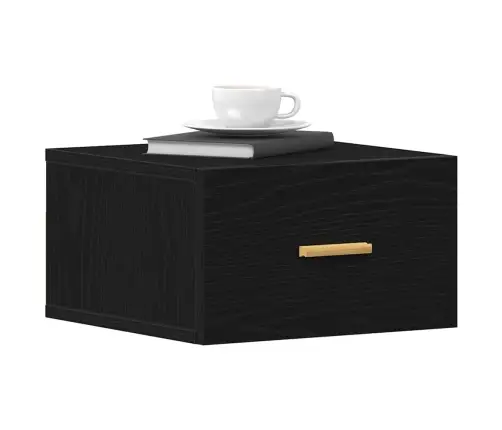 Sienas Uzstādāms Gultas Naktsgaldiņš Melni Ozolkoka 35X35X20 Cm Vidaxl