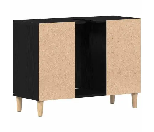 Izlietnes Skapītis, Melns Ozols, 80X33X60 Cm, Inženierkoks Vidaxl