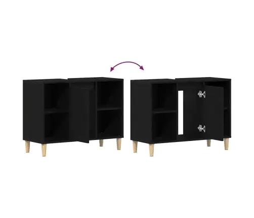 Izlietnes Skapītis, Melns Ozols, 80X33X60 Cm, Inženierkoks Vidaxl