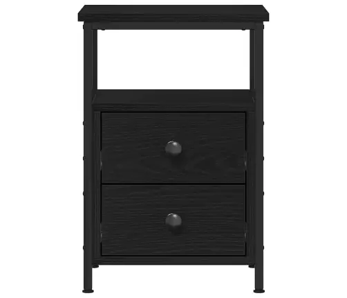 Naktsskapīši, 2 Gab., Melns Ozols, 34X35,5X50 Cm, Inženierkoks Vidaxl