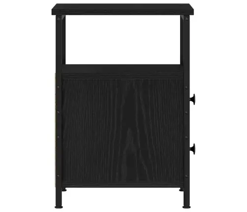 Naktsskapīši, 2 Gab., Melns Ozols, 34X35,5X50 Cm, Inženierkoks Vidaxl