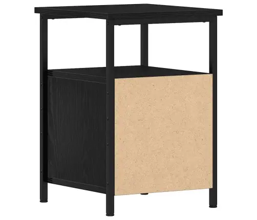 Naktsskapīši, 2 Gab., Melns Ozols, 34X35,5X50 Cm, Inženierkoks Vidaxl