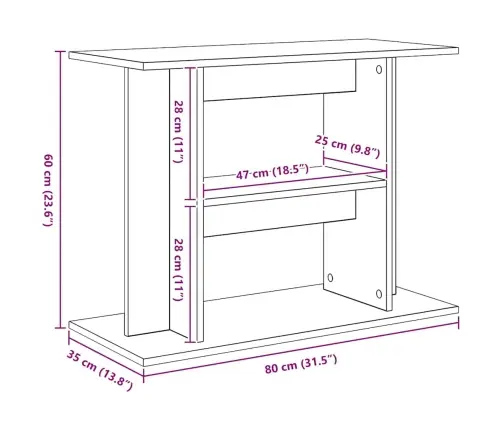 Akvārija Statīvs, Melns Ozols, 80X35X60 Cm, Inženierijas Koks Vidaxl