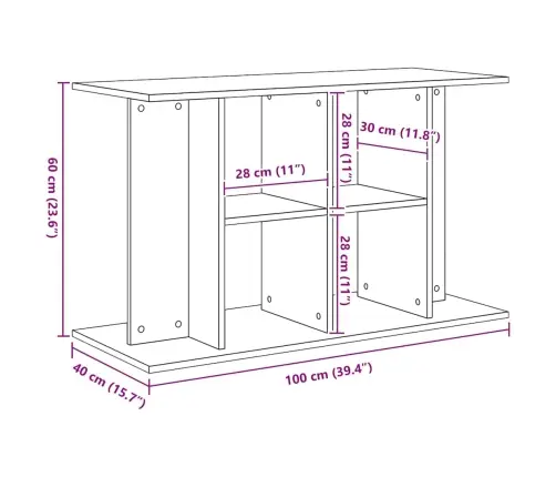 Akvārija Statīvs, Melns Ozols, 100X40X60 Cm, Inženierijas Koks Vidaxl