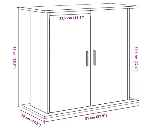 Akvārija Statīvs, Melns Ozols, 81X36X73 Cm, Inženierijas Koks Vidaxl