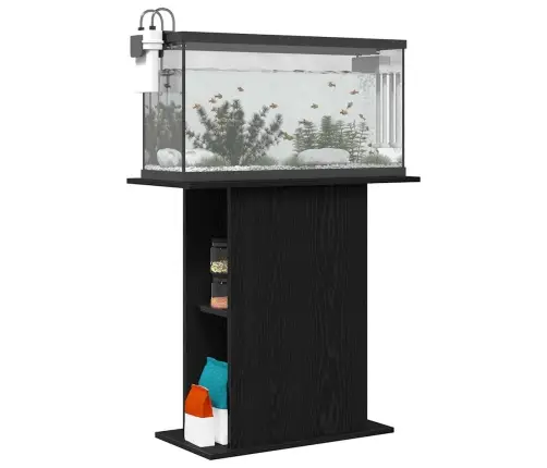 Akvariumo Stovas, Juodo Ąžuolo, 75X36X72,5 cm Inžinerinė Mediena