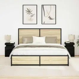 Öökapik Sahtliga Koos 2 Pcs Must Tamm 35 X 39 X 55 Cm Tehispuit