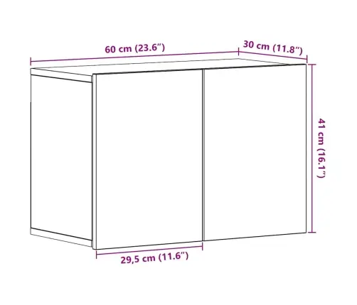 Tv Spintelė, Juodo Ąžuolo Spalvos, 60X30X41 cm Inžinerinė Mediena