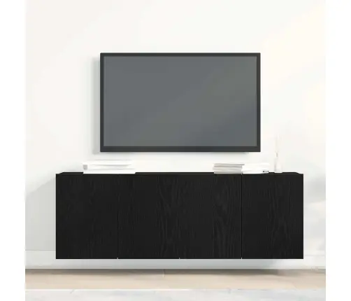 Tv Skapīši, 2 Gab., Melns Ozols, 120X30X41 Cm, Inženierkoks Vidaxl