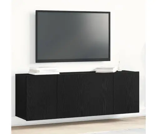 Tv Skapīši, 2 Gab., Melns Ozols, 120X30X41 Cm, Inženierkoks Vidaxl