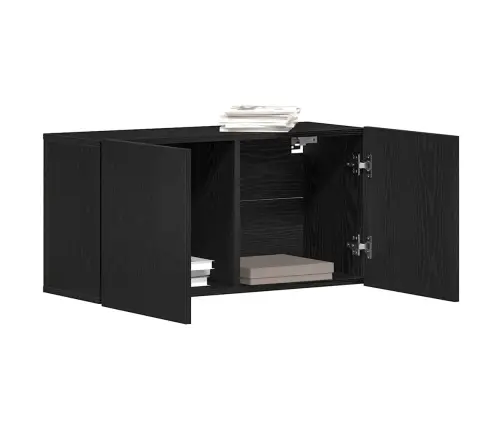 Telerikapp, Must Tamm, 80 X 30 X 41 cm Töödeldud Puit