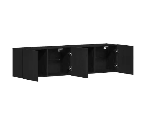 Tv Skapīši, 2 Gab., Melns Ozols, 160X30X41 Cm, Inženierkoks Vidaxl