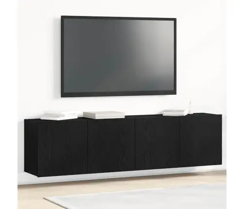 Tv Skapīši, 2 Gab., Melns Ozols, 160X30X41 Cm, Inženierkoks Vidaxl