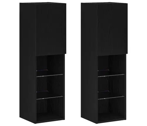 Led Televizora Skapītis 2 Gabali Melna Ozola 30,5X30X102 Cm Inženierijas Koks Vidaxl Led Televizora Skapītis 2 Gabali Melna Ozola 30,5X30X102 Cm Inženierijas Koks Vidaxl