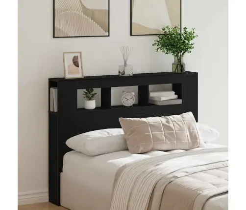 Led Gultas Galvgalis Melnā Ozola Krāsā 140X18,5X40 Cm Inženierijas Koks Vidaxl