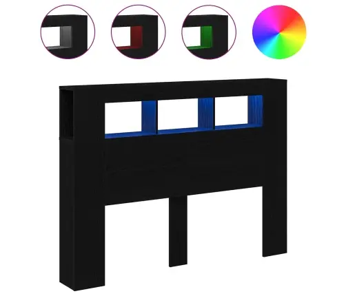 Led Gultas Galvgalis Melnā Ozola Krāsā 140X18,5X40 Cm Inženierijas Koks Vidaxl