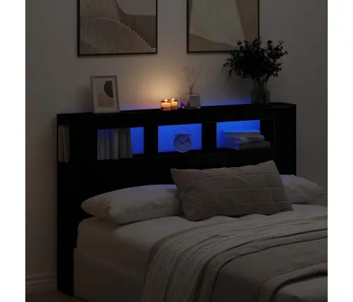 Led Galvas Tilts Melna Ozola 160X18,5X45 Cm Inženierijas Koks Vidaxl