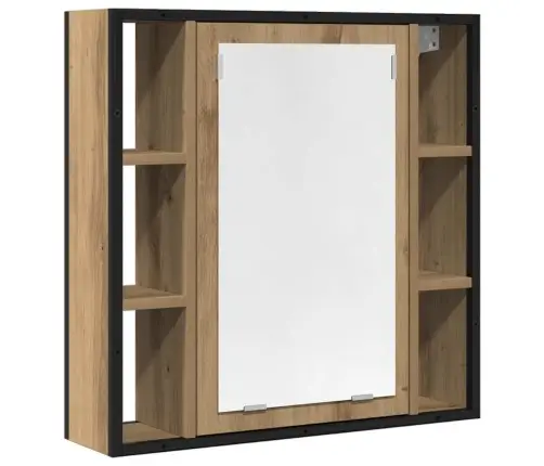 Vannasistabas Spoguļskapītis, Koka Krāsā, 60X16X60 Cm Vidaxl