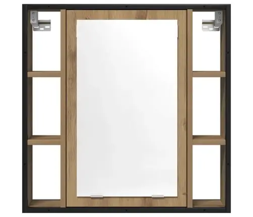 Vannasistabas Spoguļskapītis, Koka Krāsā, 60X16X60 Cm Vidaxl