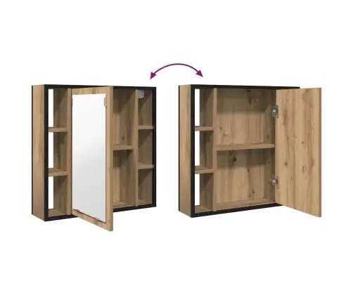 Vannasistabas Spoguļskapītis, Koka Krāsā, 60X16X60 Cm Vidaxl