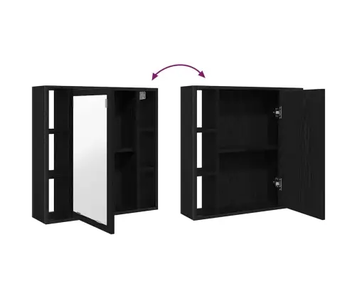 Vannasistabas Spoguļskapītis, Melns Ozols, 60X16X60 Cm Vidaxl