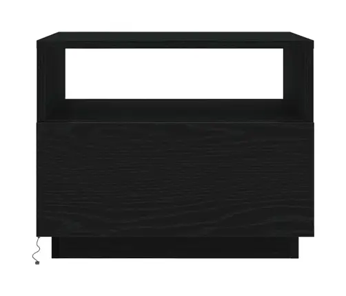 Kafijas Galdiņš Ar Led, Melns Ozols, 50X49X40 Cm Vidaxl