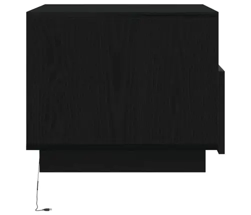 Kafijas Galdiņš Ar Led, Melns Ozols, 50X49X40 Cm Vidaxl