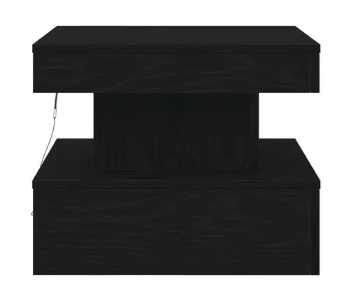 Kafijas Galdiņš Ar Led, Melns Ozols, 50X50X40 Cm Vidaxl