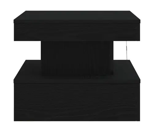 Kafijas Galdiņš Ar Led, Melns Ozols, 50X50X40 Cm Vidaxl