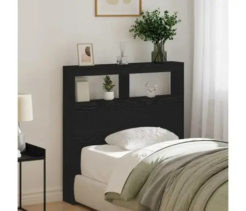 Galvgaļa Skapis Ar Led, Melns Ozola, 100X17X102 Cm Vidaxl