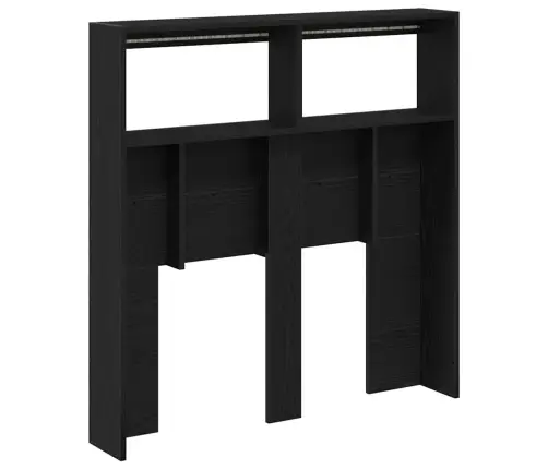 Galvgaļa Skapis Ar Led, Melns Ozola, 100X17X102 Cm Vidaxl