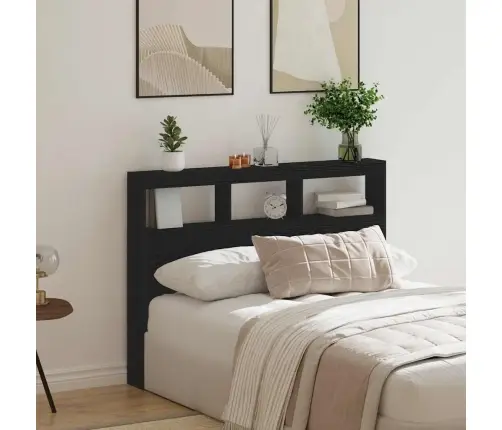 Galvgaļa Skapis Ar Led, Melns Ozola, 140X17X102 Cm Vidaxl