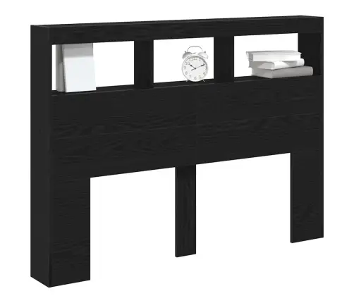 Galvgaļa Skapis Ar Led, Melns Ozola, 140X17X102 Cm Vidaxl
