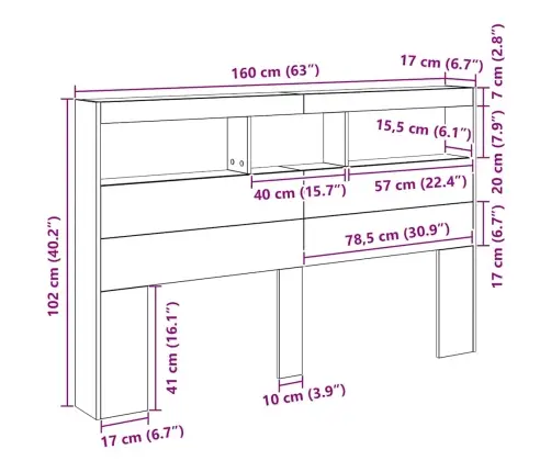 Galvūgalis-Spintelė Su Led, Artisano Ąžuolo, 160X17X102 Cm
