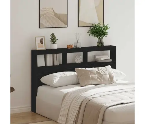 Galvgaļa Skapis Ar Led, Melns Ozola, 160X17X102 Cm Vidaxl