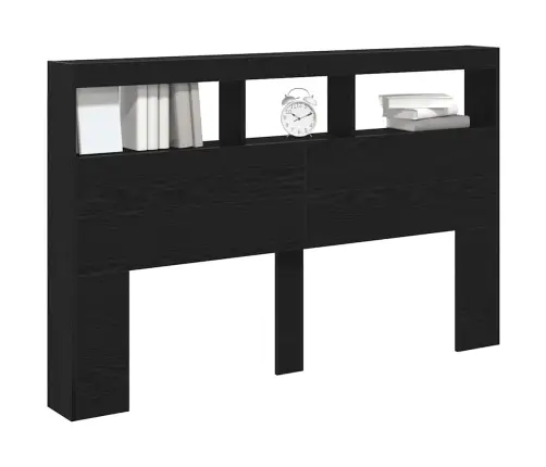 Galvgaļa Skapis Ar Led, Melns Ozola, 160X17X102 Cm Vidaxl