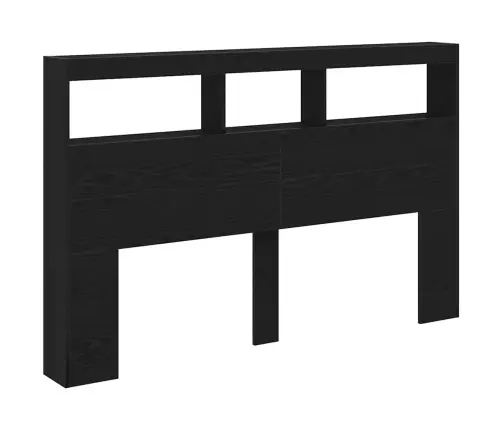 Galvgaļa Skapis Ar Led, Melns Ozola, 160X17X102 Cm Vidaxl