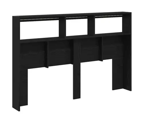 Galvgaļa Skapis Ar Led, Melns Ozola, 160X17X102 Cm Vidaxl