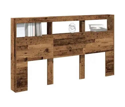 Voodipeatsi Kapp Led-Tuledega, Vana Puit, 180X17X102 Cm