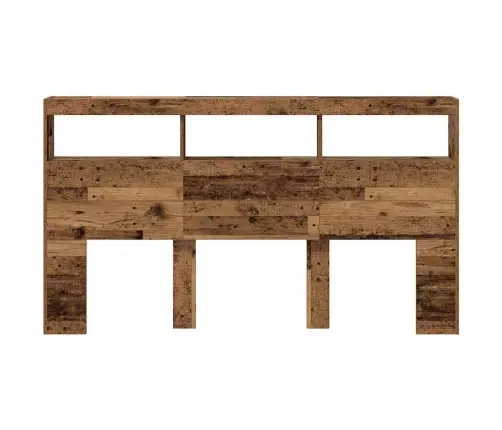 Voodipeatsi Kapp Led-Tuledega, Vana Puit, 180X17X102 Cm