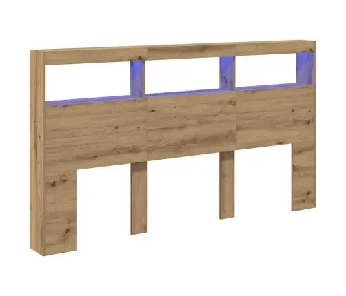 Galvgaļa Skapis Ar Led, Koka Krāsā, 180X17X102 Cm Vidaxl