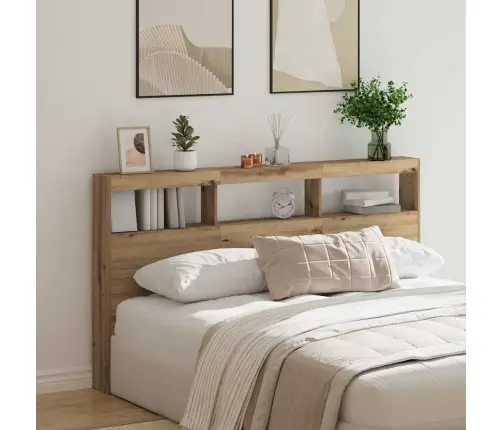 Galvgaļa Skapis Ar Led, Koka Krāsā, 180X17X102 Cm Vidaxl