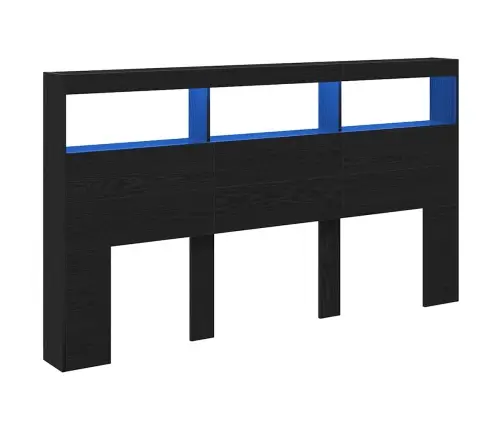 Galvūgalis-Spintelė Su Led, Juodu Ąžuolu, 180X17X102 Cm