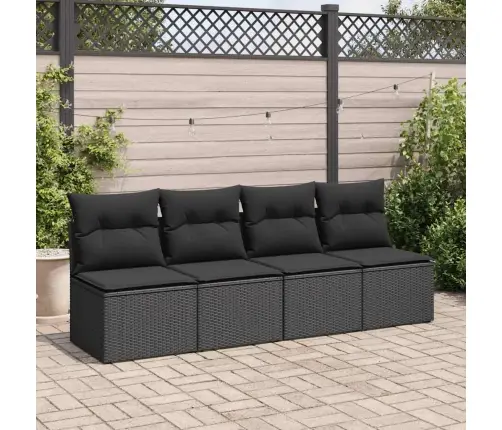 2-Daļīgs Dārza Dīvāna Komplekts, Matrači, Melna Pe Rotangpalma Vidaxl
