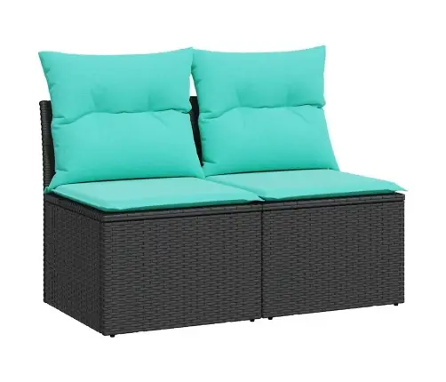 2-Daļīgs Dārza Dīvāna Komplekts, Matrači, Melna Pe Rotangpalma Vidaxl