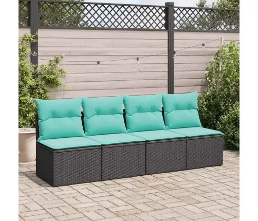 2-Daļīgs Dārza Dīvāna Komplekts, Matrači, Melna Pe Rotangpalma Vidaxl